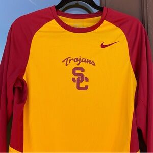 Nike DRI-FIT USC Red/Gold Long Sleeve "Trojans" Performance Tee S